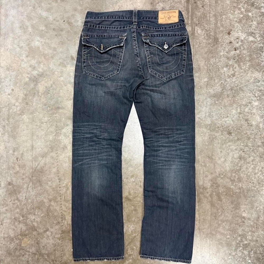 Y2K True Religion Dark Wash Straight Fit Baggy Jeans 34x33